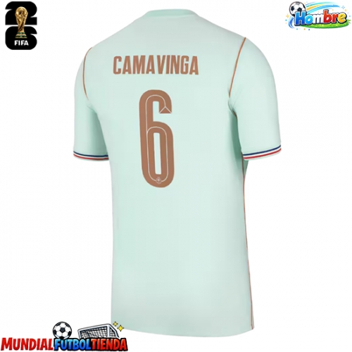 Camiseta Francia Eduardo Camavinga #6 Segunda Equipación Replica Mundial 2026 mangas cortas